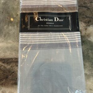 VINTAGE Dior Men's  Handkerchief Set of 6 (?brand new—one looks stained)